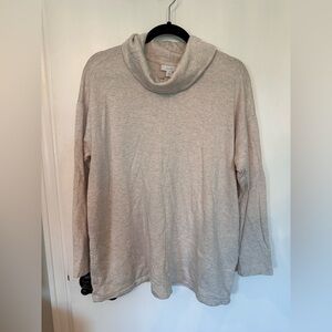 J Jill Pure Jill Gray Cowl Neck Top Womens Size L 100% Cotton